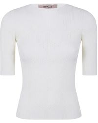Twinset - Ribbed Knitted Top - Lyst