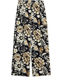 La DoubleJ - Floral-Print Pleated Trousers - Lyst