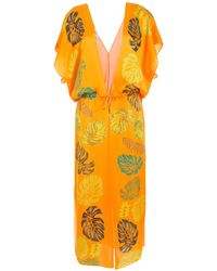 Amir Slama - Palm Leaf-Print Beach Dress - Lyst