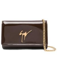 Giuseppe Zanotti - Patent-Leather Logo Clutch Bag - Lyst