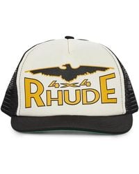 Rhude - Logo-Print Mesh-Panel Cap - Lyst