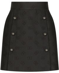 Dolce & Gabbana - Mini-Rok Met Dg-Logo Jacquard - Lyst