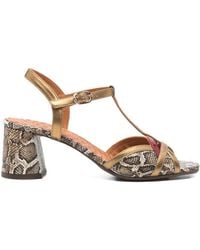 Chie Mihara - Snakeskin T-Strap Sandals - Lyst