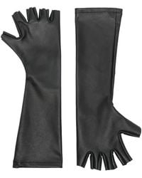 MITILIANE COUTURE - Fingerless Leather Midi Gloves - Lyst