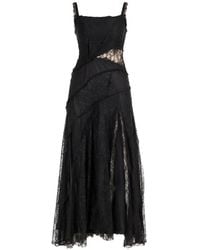 Blumarine - Lace Patchwork Maxi Dress - Lyst
