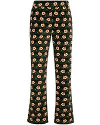 La DoubleJ - Cropped-Hose Mit Blumen-Print - Lyst