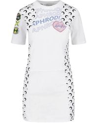 Marine Serre - Robe Courte Upcyclée À Imprimé Graphique Et Empiècement Moon - Lyst