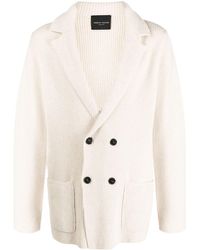 Roberto Collina - Double-breasted Ribbed-knit Blazer - Lyst