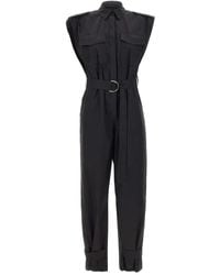Kaos - Epauletted Belted Jumpsuit - Lyst