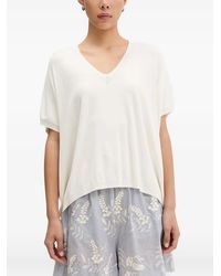 ViCOLO - Fine-Knit V-Neck T-Shirt - Lyst