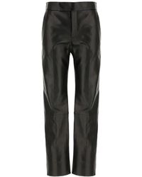 Alberta Ferretti - Pantalon En Cuir À Coupe Droite - Lyst