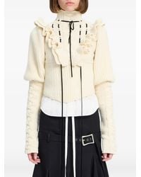 Ann Demeulemeester - Ruffled Cable-Knit Sweater - Lyst