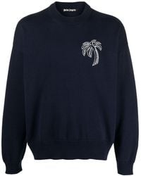 Palm Angels - Pullover mit Palmen-Stickerei - Lyst