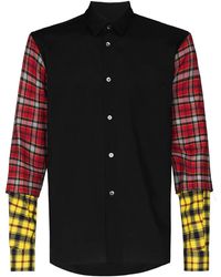 Comme des Garçons - Tartan-Sleeve Buttoned Shirt - Lyst