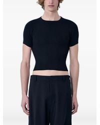 Rier - Ribbed Cropped T-Shirt - Lyst