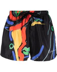 Moschino - Abstract-print Drawstring Swim Shorts - Lyst