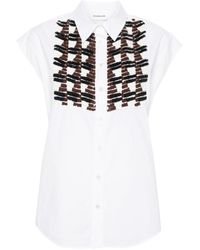 P.A.R.O.S.H. - Sequin-embellished Sleeveless Shirt - Lyst