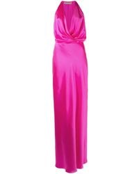 Michelle Mason - Draped-Detail Halterneck Gown - Lyst