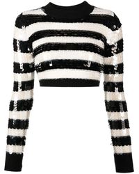 Monse - Sequin Design Striped Cropped Jumper - Lyst