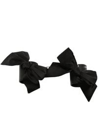 Fleur du Mal - Bow-Detail Leather Cuffs - Lyst