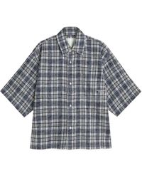 New Amsterdam - Quarter-Sleeve Checked Shirt - Lyst