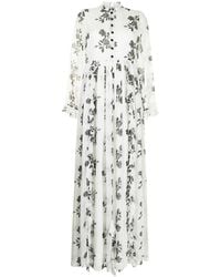 Macgraw - Vestido Largo Con Ribete De Volantes - Lyst