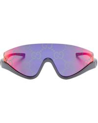 Gucci - Sonnenbrille Mit Shield-Gestell - Lyst