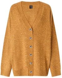 Pinko - Crystal-Embellished V-Neck Cardigan - Lyst