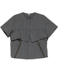Sacai - Ruffled Short-Sleeve Top - Lyst