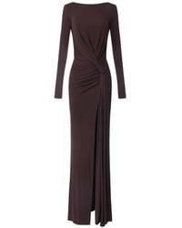 Elisabetta Franchi - Open back draped maxi dress - Lyst