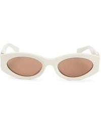 Miu Miu - Logo-Detail Oval-Frame Sunglasses - Lyst