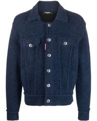 DSquared² - Button-up Wool-blend Jacket - Lyst