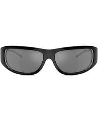 DIESEL - Logo-Plaque Rectangle-Frame Sunglasses - Lyst