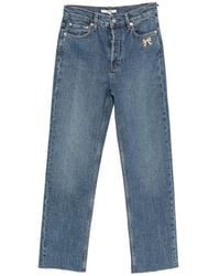 Maje - Bow-Embellished Straight-Leg Jeans - Lyst