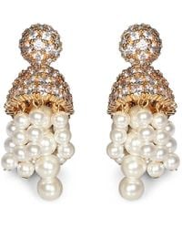Self-Portrait - Boucles D'Oreilles Serties De Cristaux - Lyst