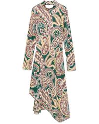 Etro - Paisley-Print Asymmetric Midi Dress - Lyst