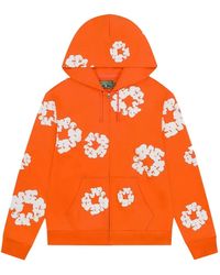 DENIM TEARS - Pull Zippé En Maille Nervurée Et Capuche - Lyst