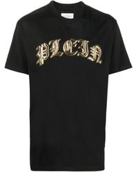 Philipp Plein - Logo-Appliqué Cotton T-Shirt - Lyst