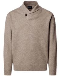 Hackett - Button-Detail Shawl-Collar Sweater - Lyst