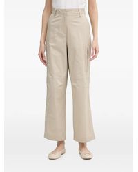 DKNY - Logo-Embroidered Zip-Pocket High-Waisted Trousers - Lyst