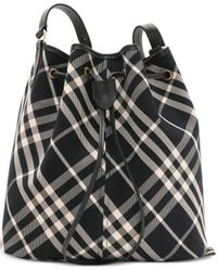 Burberry - Mittelgroße Check Beuteltasche - Lyst
