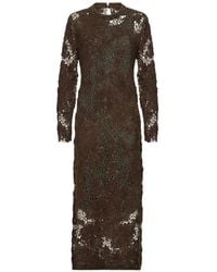 Brunello Cucinelli - Whispering Bloom-Embroidery Knit Dress - Lyst