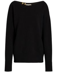 Alberta Ferretti - Button-Embellished Boat-Neck Sweater - Lyst
