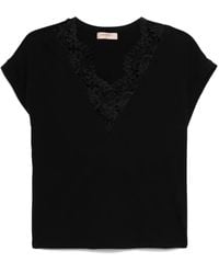 Twinset - Lace-Detail T-Shirt - Lyst