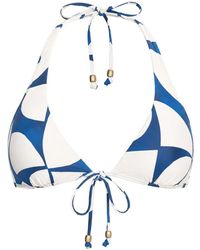 Seafolly - Sunray Geometric-Print Halterneck Bikini Top - Lyst