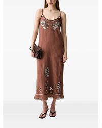 INTROPIA - Sequin-Embellished Sleeveless Ruffled Shift Midi Dress - Lyst