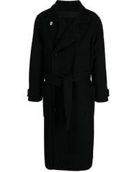 Lemaire - Belted Single-breasted Coat - Lyst