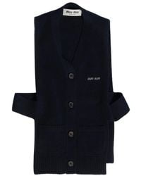 Miu Miu - Logo-Embroidered Cashmere Sweater - Lyst