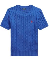 Polo Ralph Lauren - Haut En Maille Torsadée À Manches Courtes - Lyst
