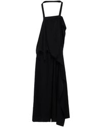 Y's Yohji Yamamoto - Robe Mi-Longue Drapée À Design Asymétrique - Lyst
